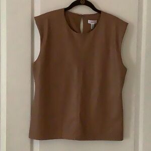 Calvin Klein faux leather blouse new